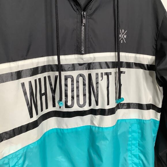 Why Don’t We Band Black Turquoise Concert Pullover Windbreaker XS - Picture 2 of 11